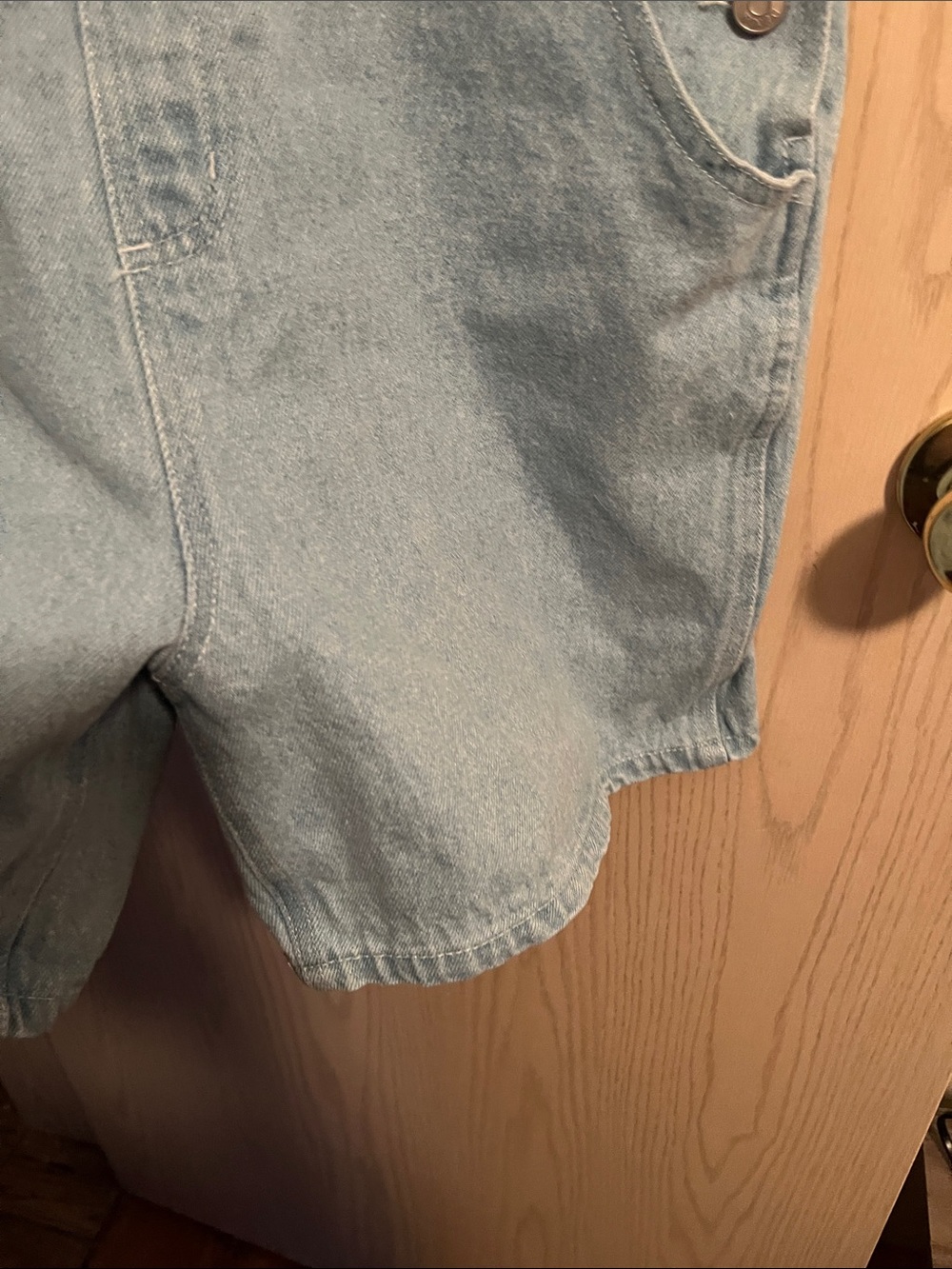 twik Light Blue Denim Short Overall Shorts - Picture 6 of 10